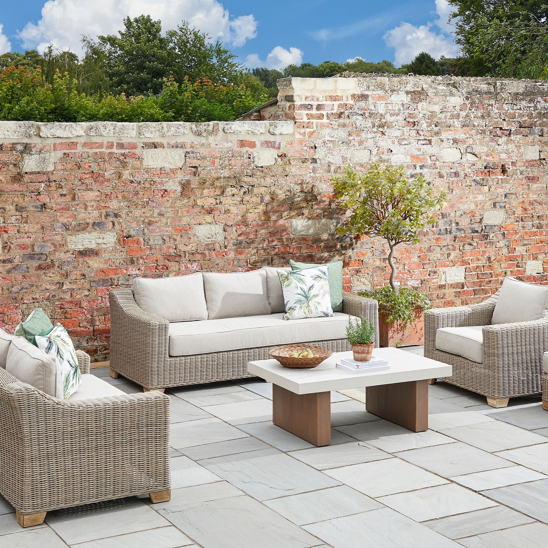 Capri Collection Outdoor Three Seater Sofa – HDPE Wicker Comfort