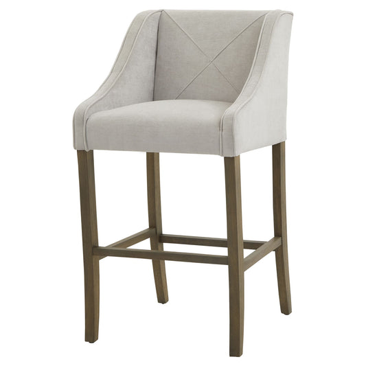 Epsom Grey Bar Stool | Light Grey Fabric Breakfast Bar Chair
