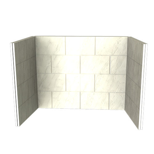 Portuguese Limestone Fireplace Chamber with Brushed Block Effect