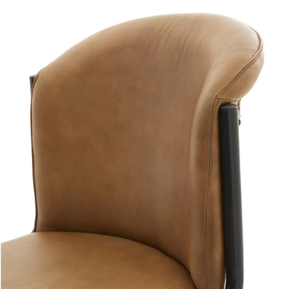 Billy Leather Curved Dining Chair | Premium Full-Grain Modern Design
