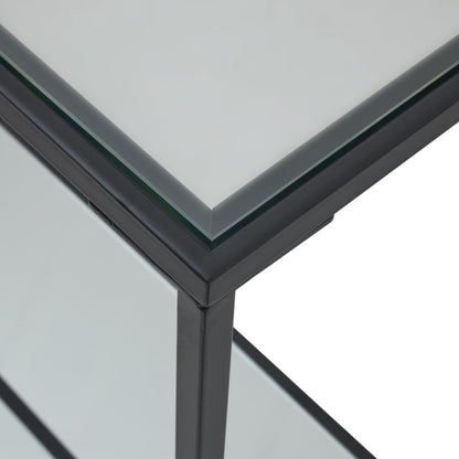 Lennox Black Framed Console Table with Glass Top for Modern Interiors