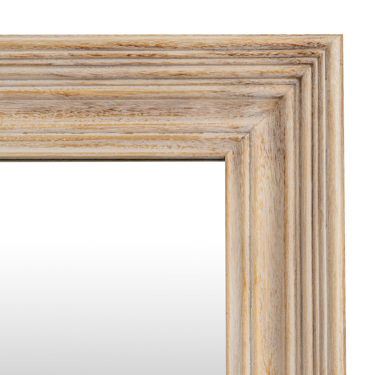 Washed Wood Framed Mirror with Rustic Weathered Timber Finish