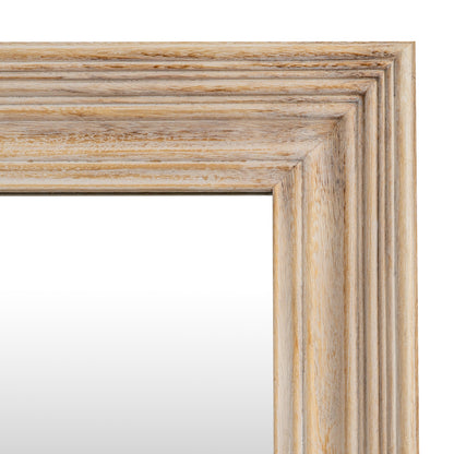 Washed Wood Framed Mirror with Rustic Weathered Timber Finish