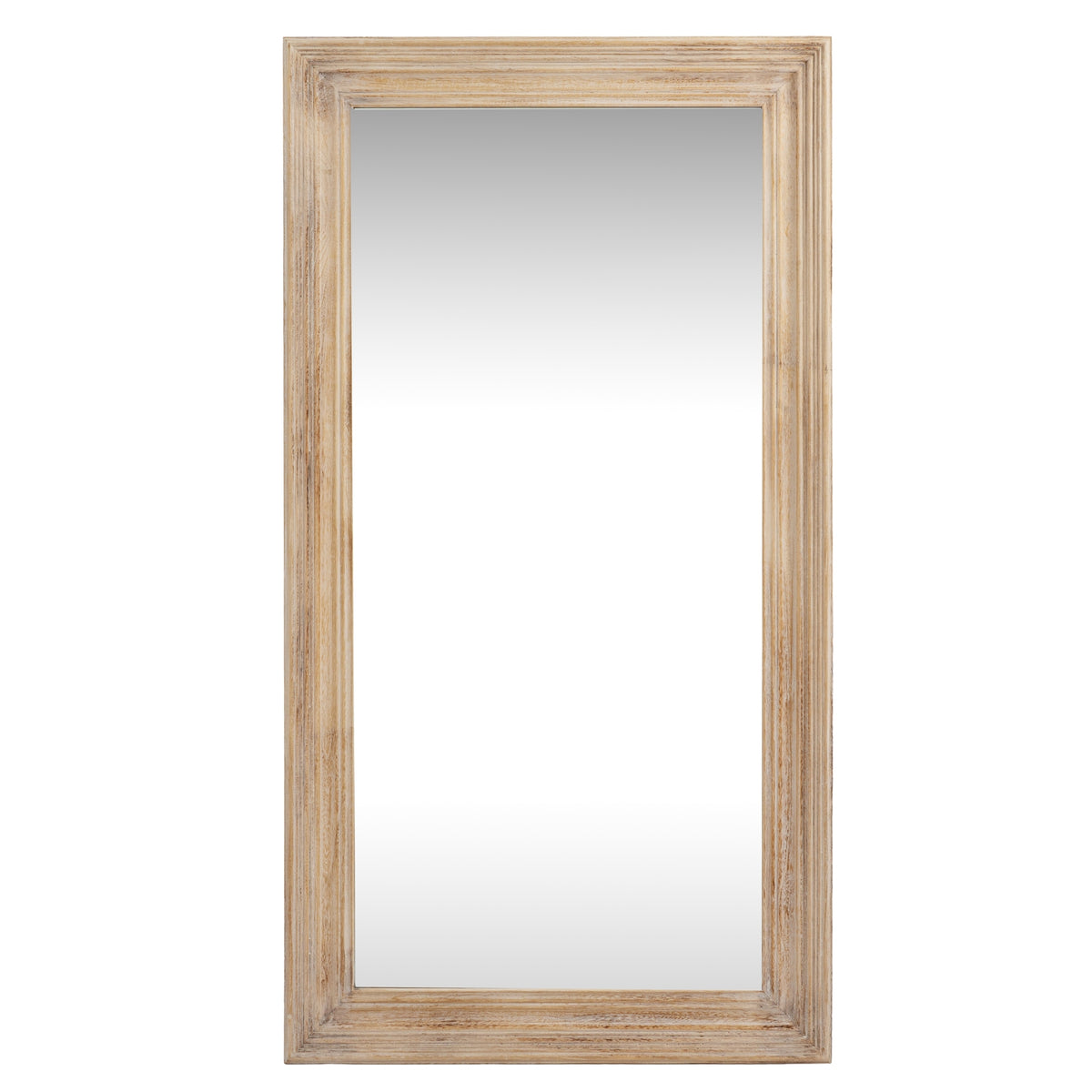 Washed Wood Framed Mirror with Rustic Weathered Timber Finish