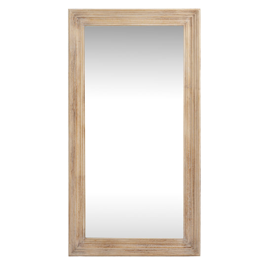 Washed Wood Framed Mirror with Rustic Weathered Timber Finish