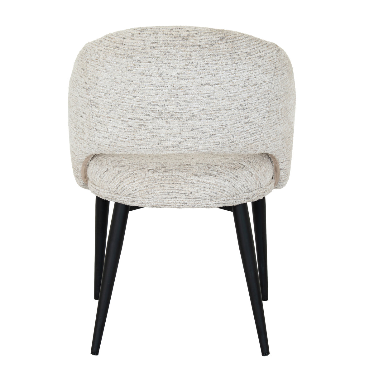 Sorelle Curved Dining Chair in White Fabric with Contoured Design