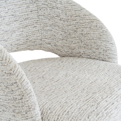 Sorelle Curved Dining Chair in White Fabric with Contoured Design