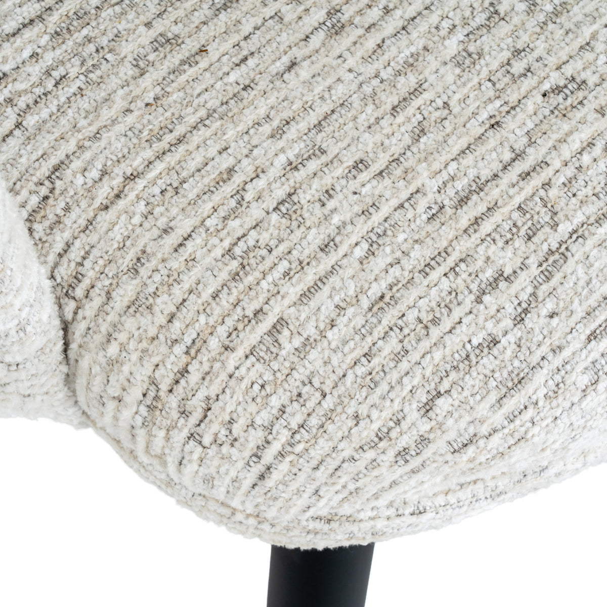 Sorelle Curved Dining Chair in White Fabric with Contoured Design
