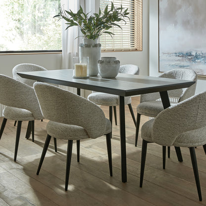 Nivara Rectangular Dining Table in Black and Grey