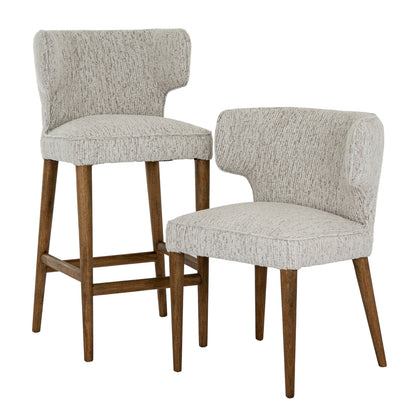 Avia Mist Dining Chair | Grey Fabric Upholstered Wooden Dining Seat