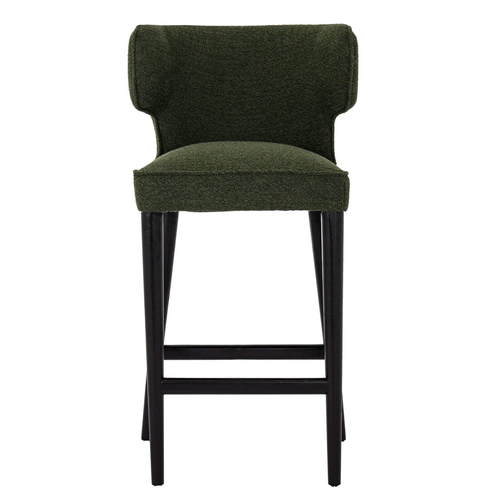 Avia Moss Barstool | Moss Green Upholstered Bar Chair with Matte Base