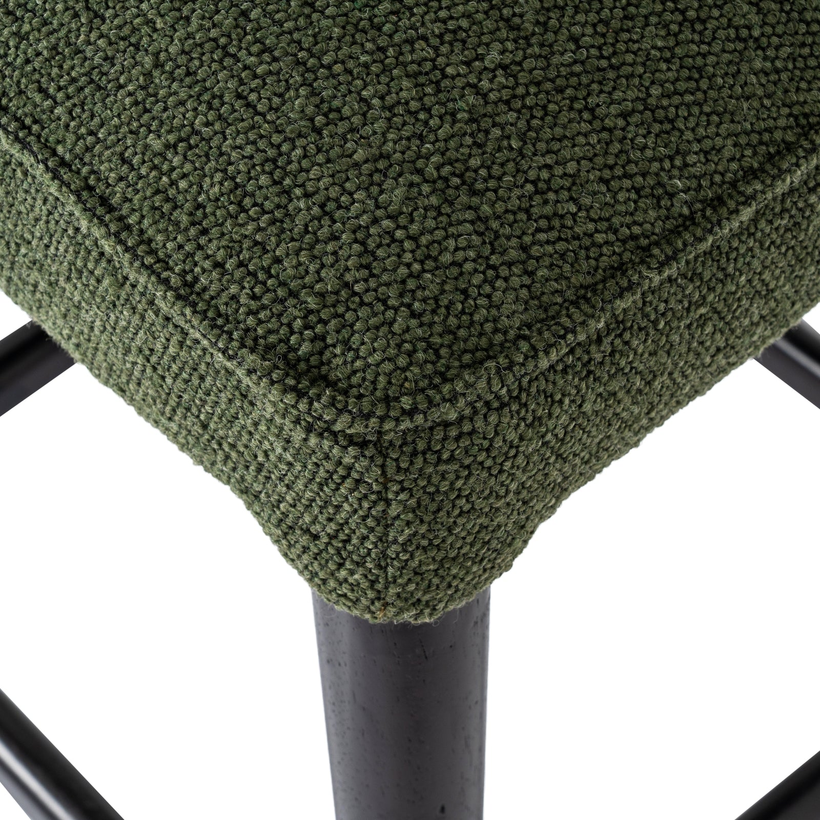 Avia Moss Barstool | Moss Green Upholstered Bar Chair with Matte Base