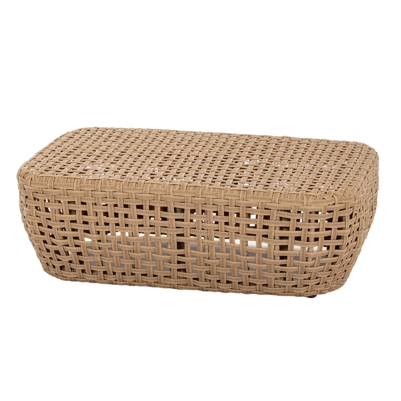 Capri Collection Outdoor Foot Stool – HDPE Wicker & Olefin Comfort