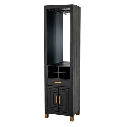 Lennox Black Drinks Unit with Open & Closed Storage for Entertaining