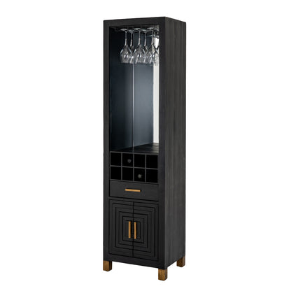 Lennox Black Drinks Unit with Open & Closed Storage for Entertaining