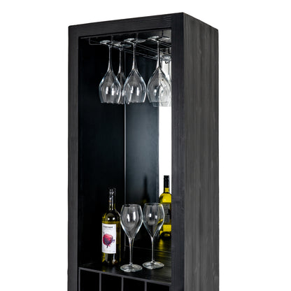 Lennox Black Drinks Unit with Open & Closed Storage for Entertaining