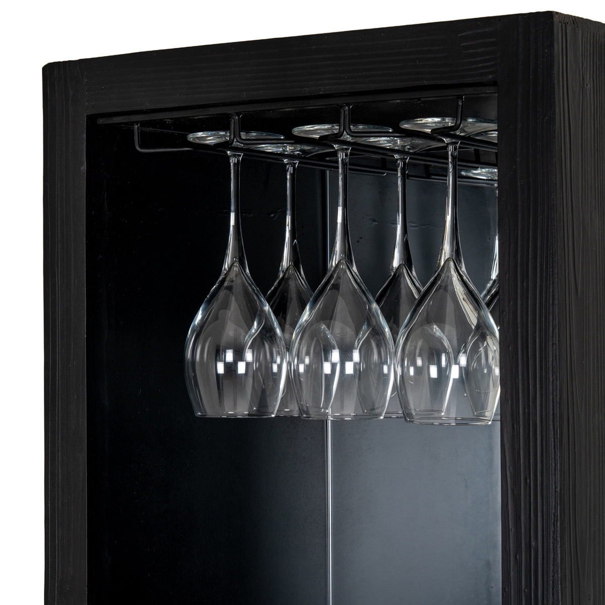 Lennox Black Drinks Unit with Open & Closed Storage for Entertaining