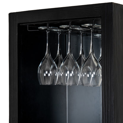 Lennox Black Drinks Unit with Open & Closed Storage for Entertaining