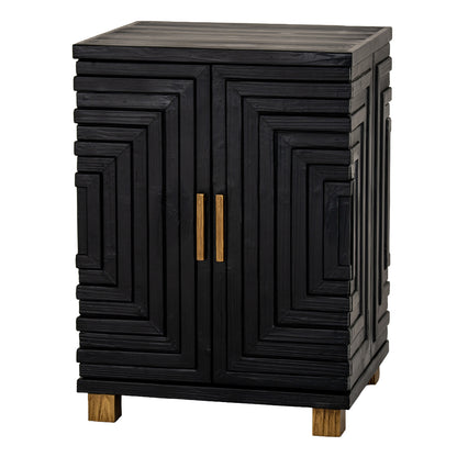Lennox Black 2 Door Side Cupboard for Stylish Compact Storage