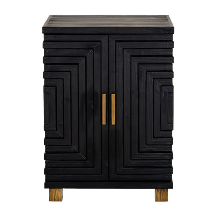 Lennox Black 2 Door Side Cupboard for Stylish Compact Storage