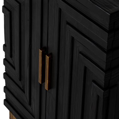 Lennox Black 2 Door Side Cupboard for Stylish Compact Storage