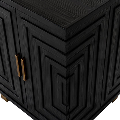 Lennox Black 2 Door Side Cupboard for Stylish Compact Storage