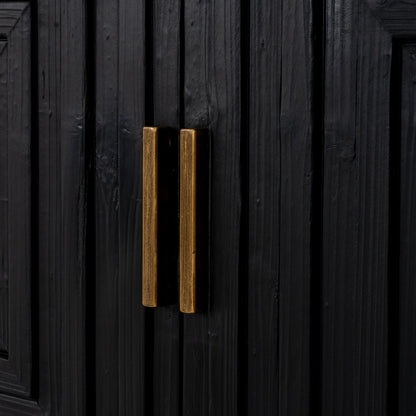 Lennox Black 2 Door Side Cupboard for Stylish Compact Storage