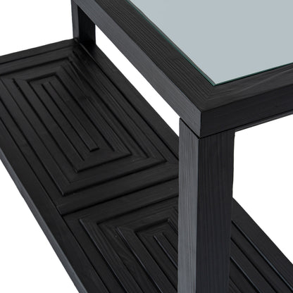 Lennox Black Console Table with Generous Matte Top for Stylish Interiors