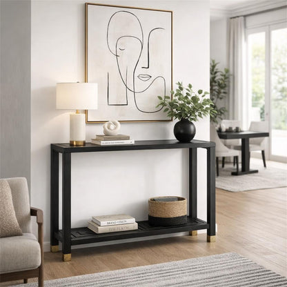 Lennox Black Console Table with Generous Matte Top for Stylish Interiors
