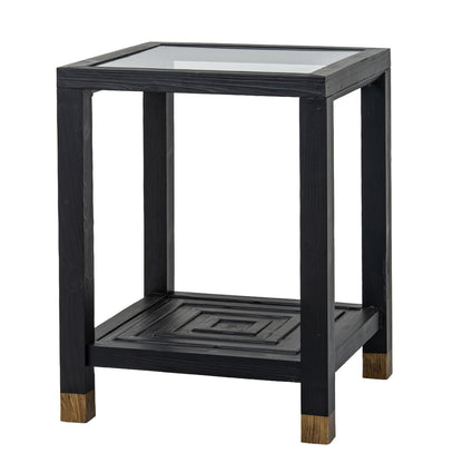 Lennox Black Side Table with Sculptural Base for Modern Interiors