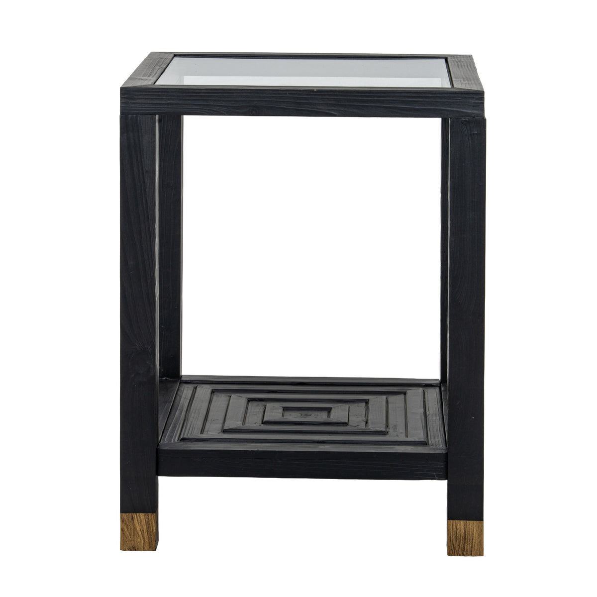 Lennox Black Side Table with Sculptural Base for Modern Interiors