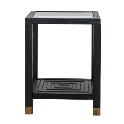 Lennox Black Side Table with Sculptural Base for Modern Interiors