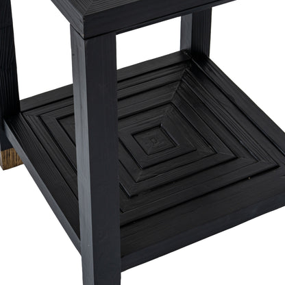 Lennox Black Side Table with Sculptural Base for Modern Interiors