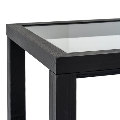 Lennox Black Side Table with Sculptural Base for Modern Interiors