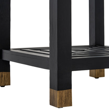 Lennox Black Side Table with Sculptural Base for Modern Interiors