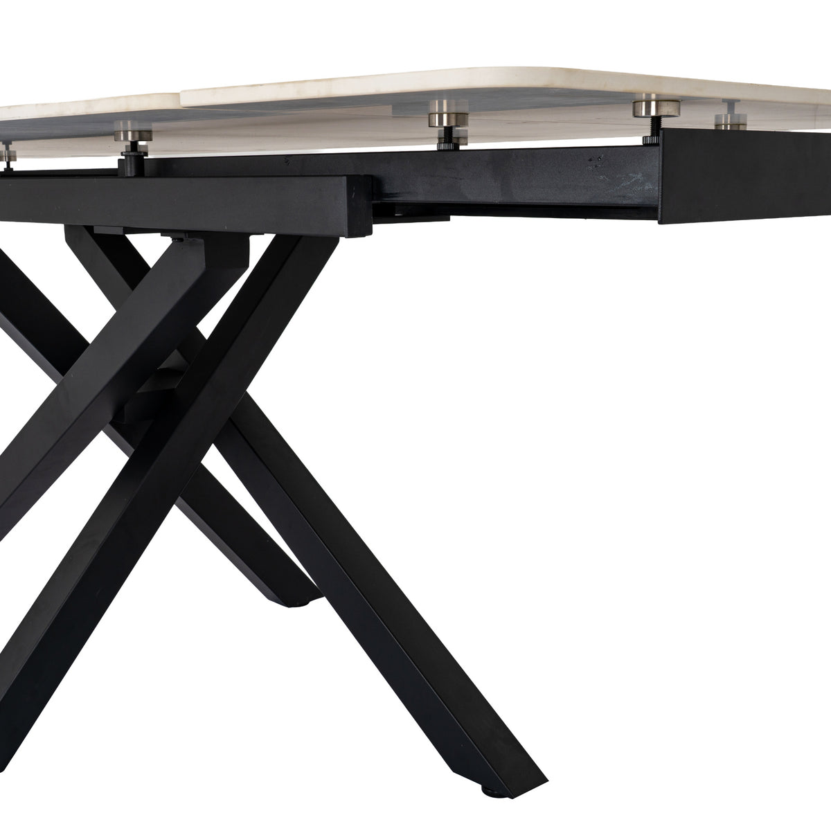 Romanby Black and White Stone Extending Dining Table for Entertaining