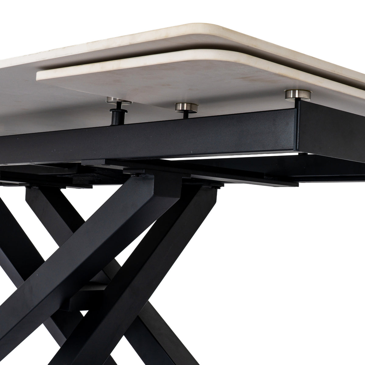 Romanby Black and White Stone Extending Dining Table for Entertaining