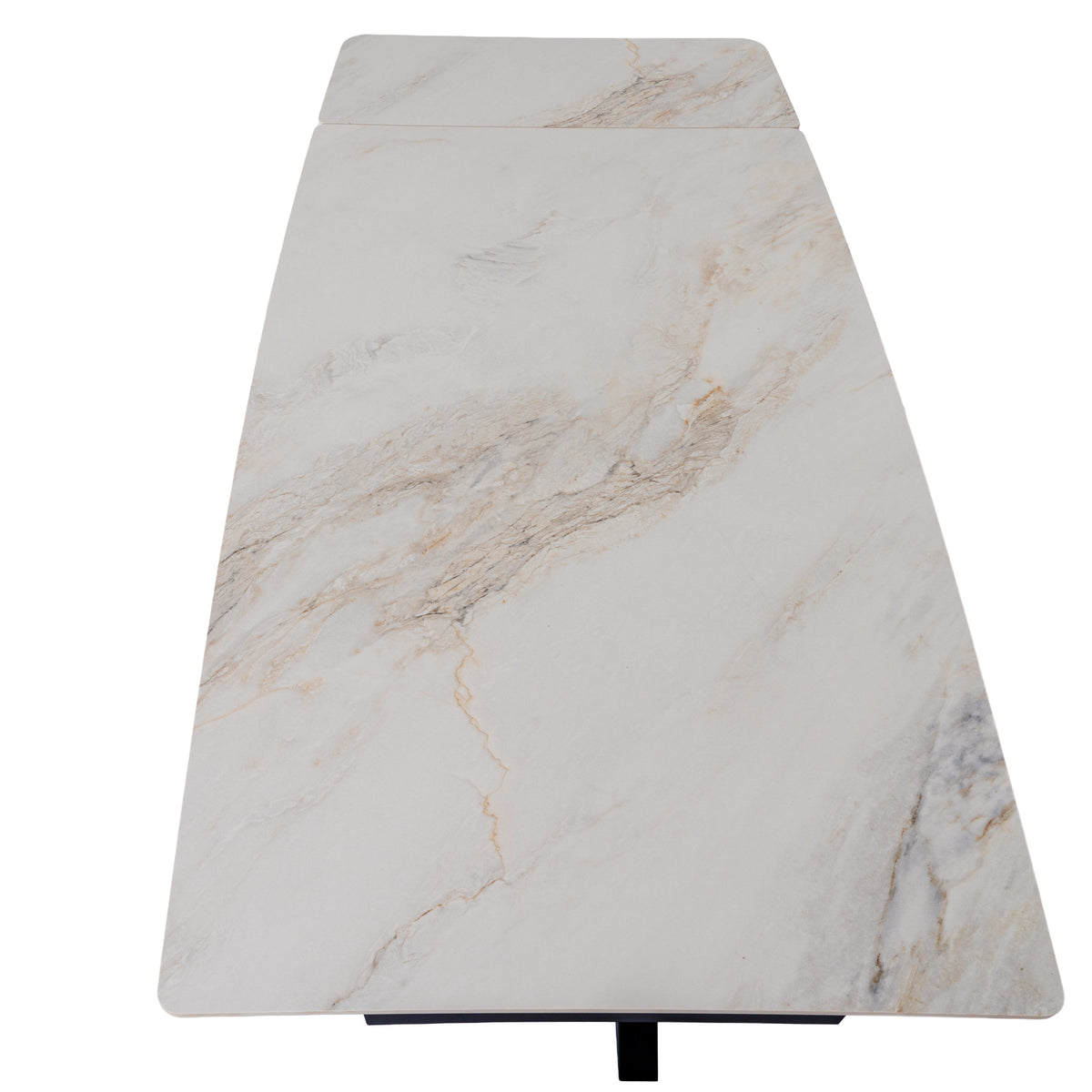 Romanby Black and White Stone Extending Dining Table for Entertaining