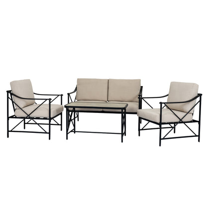 Madison Black Outdoor 4 Seater Lounge Set for Stylish Garden Living