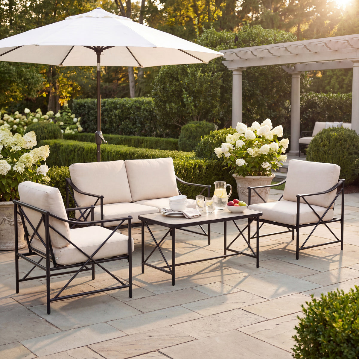 Madison Black Outdoor 4 Seater Lounge Set for Stylish Garden Living