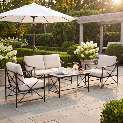 Madison Black Outdoor 4 Seater Lounge Set for Stylish Garden Living