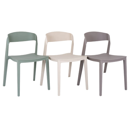Zen French Grey Dining Chair | Modern Plastic Chair for Indoor & Outdoor Living