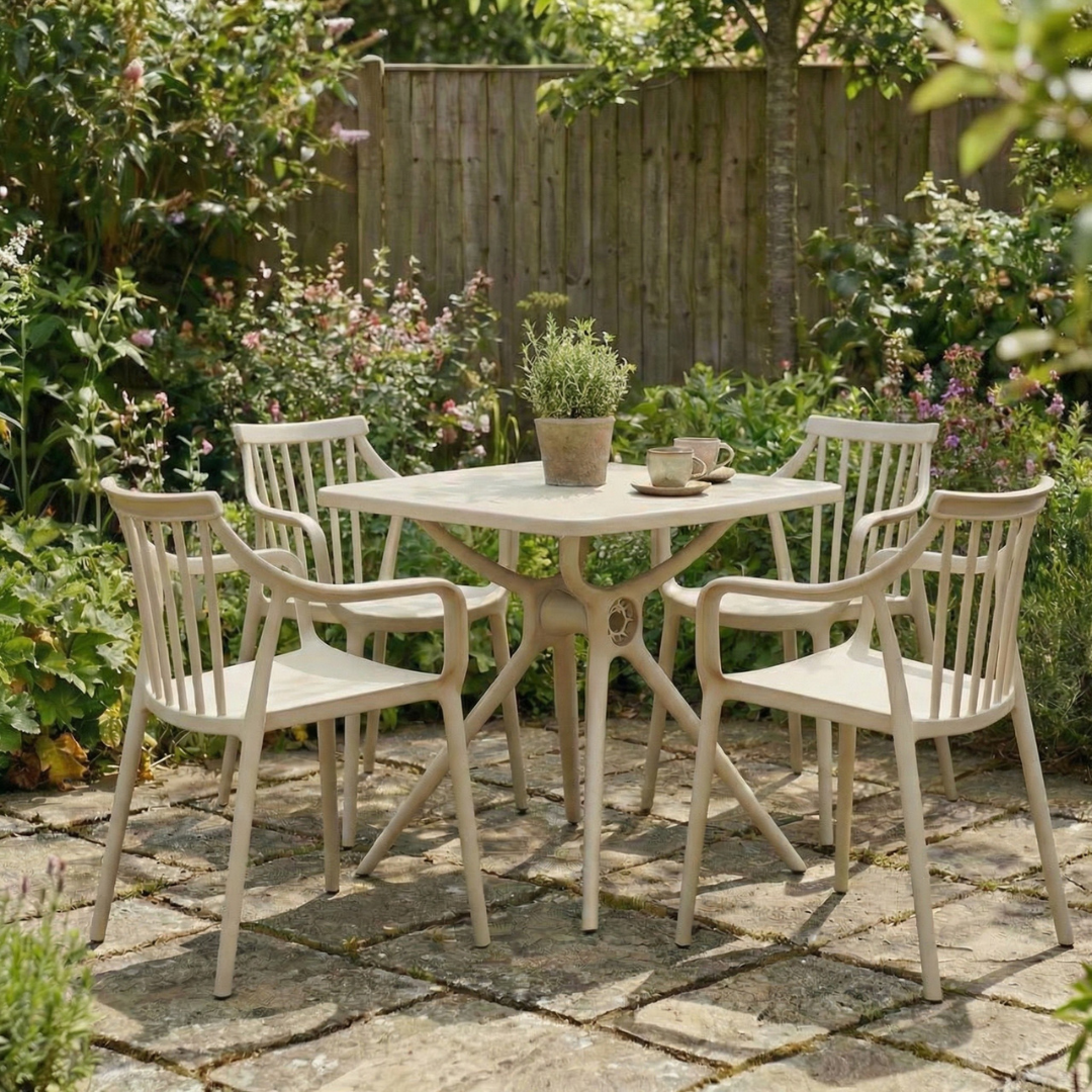 Alto Putty Grey Outdoor Dining Table | Weather Resistant Garden Table for 4