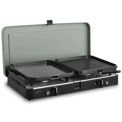 Cadac 2 Cook 3 Pro Deluxe QR Dual Burner Gas Camping Stove with Grill Plates