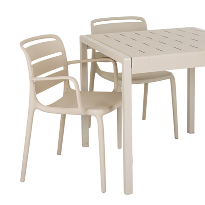 Cube Putty Grey Outdoor Dining Table | Weather Resistant Garden Table