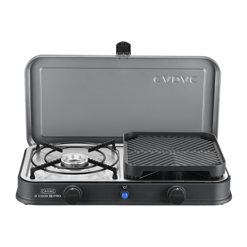 Cadac 2 Cook 2 Pro Deluxe QR Dual Burner Gas Camping Stove with Grill Plates  