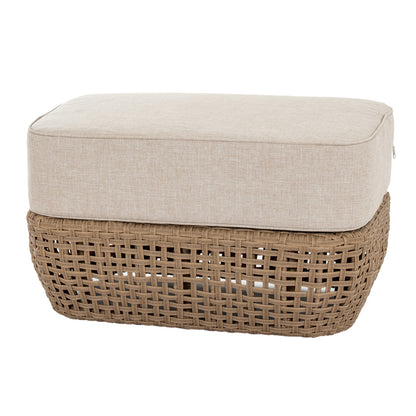 Capri Collection Outdoor Foot Stool – HDPE Wicker & Olefin Comfort