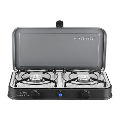 Cadac 2 Cook 2 Pro Deluxe QR Dual Burner Gas Camping Stove with Grill Plates  