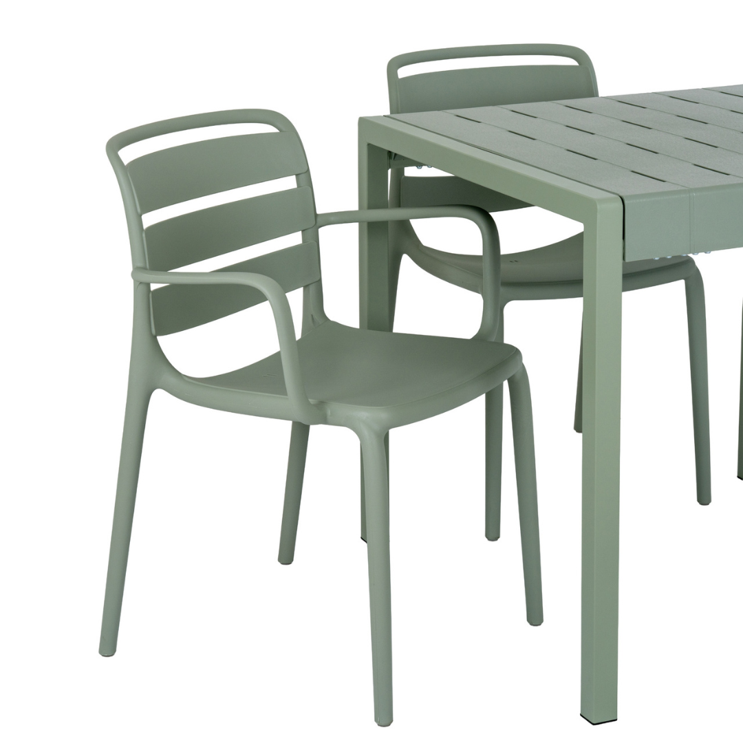 Cube French Grey Outdoor Dining Table | Weather Resistant Garden Table