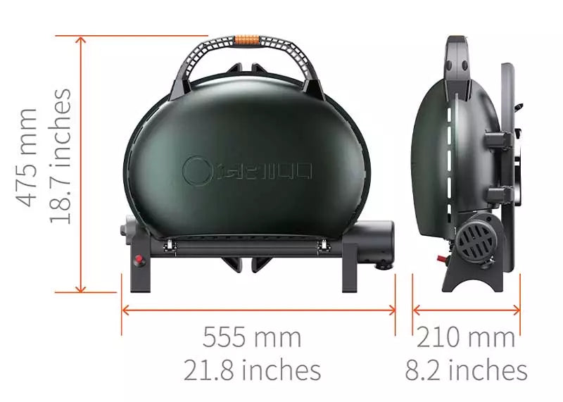 O GRILL 500 Orange Portable Gas BBQ | Compact Outdoor Grill